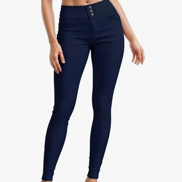 Worn Only Once!Hybrid & Company Plus Size 24Tall Three-Button Booty Pants. Navy. - Picture 1 of 3
